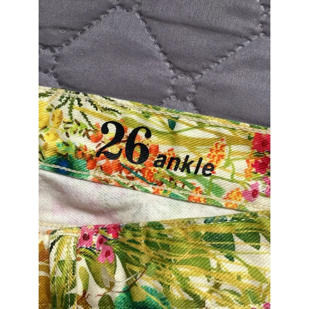 J. Crew Toothpick Pants Womens 26 Floral Print Liberty Art Ankle Jeans festival - Picture 3 of 16